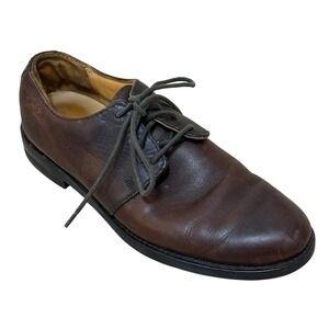 H.S. Trask Men Oxfords Shoes 10M Brown Leather Derby H8504 Office Lace Up READ